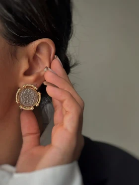 گوشواره سکه شعر (بی همگان به سر شود) طرح 5