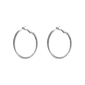 گوشواره زنانه حلقه‌ای دولاین نگینی