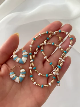 گوشواره و زنجیر میناکاری ژوپینگ