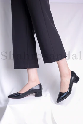 کفش پرسنلی پاشنه‌دار زنانه دو تیکه کد 1301