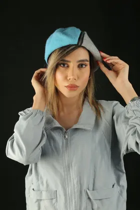 کلاه برت نمدی زیپ‌دار