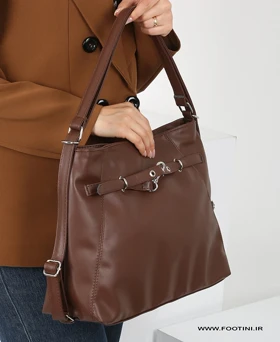 کیف زنانه چرم قلابدار 155 AM (قهوه ای)