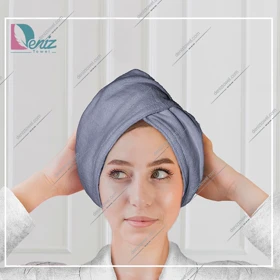 حوله سر طرح ساده مدل کلاه پیچ رنگ بنفش روشن
