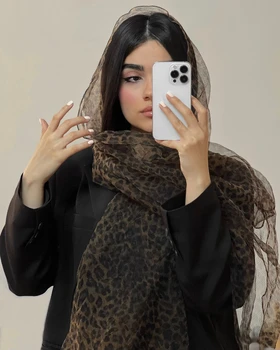 شال حریراارگانزای طرح پلنگی