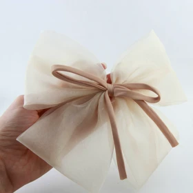 گیره مو فرانسوی مدل توری (قهوه‌ای)