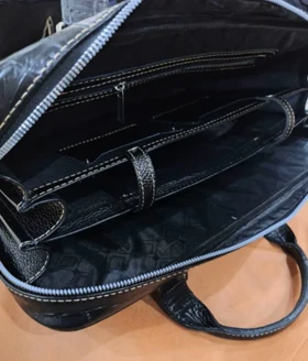 کیف اداری چرم طبیعی سرمه ای