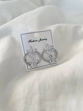 گوشواره مجلسی طرح گل و دایره