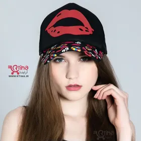 کلاه بیسبالی پشت تور دخترانه زنانه طرح لب