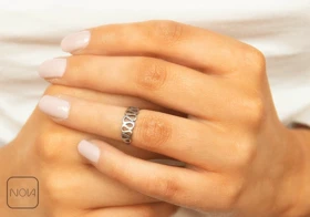 انگشتر استیل نیم‌بند مارپیچ