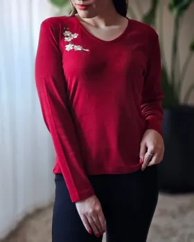 بلوز یقه هفت گلدوزی