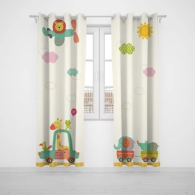 پرده پانچی اتاق کودک برند مینوریا کیدز طرح حیوانات کد p-141