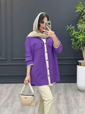 مانتو ترکیبی آستین پیله
