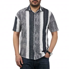 پیراهن آستین کوتاه بوکله مردانه مدل 61119134