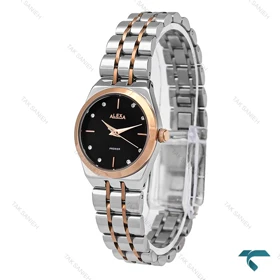 الکسا پریمیر 0106 زنانه دورنگ رزگلد صفحه مشکی Alexa-6132-L