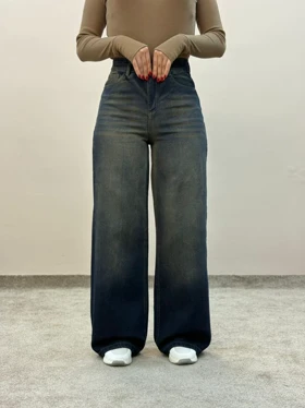 شلوار جین بگ آبی تیره تینت ام کی