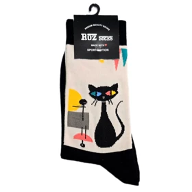 جوراب ساق بلند طرح گربه و اتاق نخ پنبه اعلا 36-44