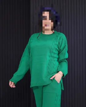 ست بلوز شلوار بافت مدل نیهان کد 2386