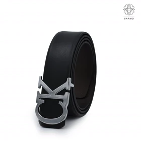 کمربند 3.5 سانت CK مشکی-نقره‌ای