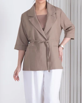 کت اسپرت زنونه لینن کمربندی جیب فیلتو ZARA