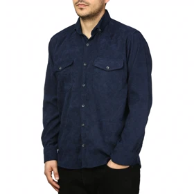 پیراهن آستین بلند مخمل کبریتی مردانه مدل 6209919