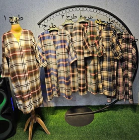 مانتو پاییزه اسپرت چهارخونه پشمی