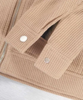 خرید کت کتان زیپ‌دار و داخل خز 2602