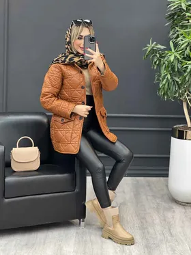 کاپشن دوخت دار دو جیب پاکتی