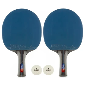 راکت پینگ پنگ LOKI سری K5000 BLUE به همراه با کیف و توپ بسته 2 عددی