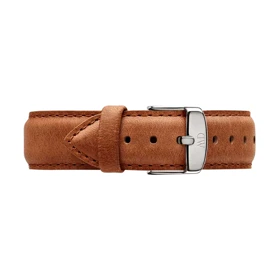 ساعت دنیل ولینگتون مردانه سیلور سفید بند چرم عسلی DW-4099-G