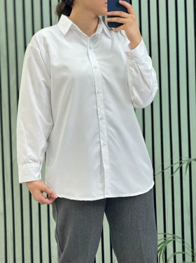 مانتو شومیزی سفید ساده