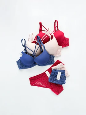 ست شورت و سوتین فنر دار هارنس دار گیپور