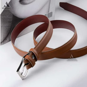 کمربند چرم زنانه Leather Belt BL162 (قهوه‌ای)