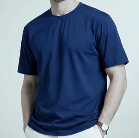 تیشرت ریلکس فیت Relaxed Fit سرمه ای نخ پنبه مردانه کد R6400 / اورجینال دیلم