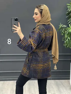 پالتو کمر دار آستین دوبل