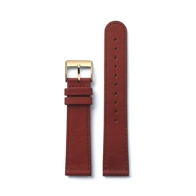بند چرم تریوا مدل Brown Sewn Classic -Gold -20mm