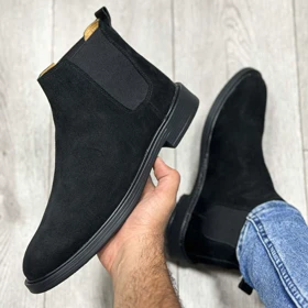 بوت مردانه مدل چلسی چرم طبیعی رنگ مشکی