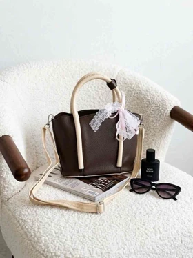 کیف پاپیون دار قهوه ای