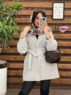 پالتو کمردار آستین پفی