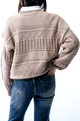 بافت آستین بلند طرحدار زنانه