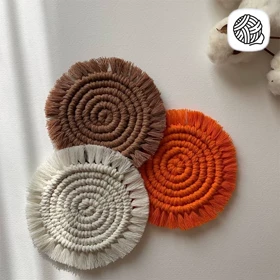 زیر لیوانی مکرومه بافی یک عددی کد 01