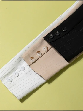 کت زنانه کلاسیک کرپ دیپلمات یقه انگلیسی دارای جیب مهنام