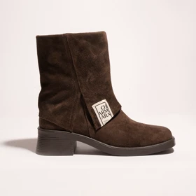 نیم بوت چرم زنانه قهوه ای مدل harriet