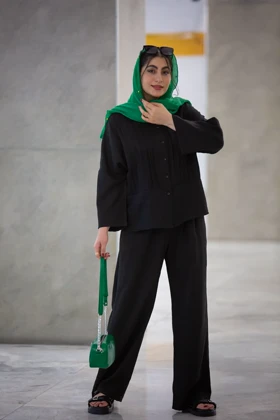 مانتو شلوار لوئیز جودون پیلی دار