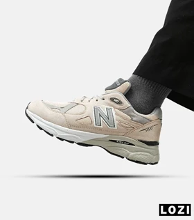 کفش کتانی کرم طوسی NEW BALANCE 990