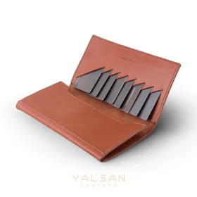 کیف پول مردانه چرم یلسان مدل پارلا کد 018-GS (عسلی)