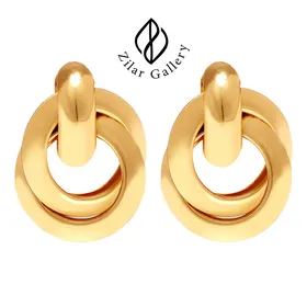 گوشواره میخی دو حلقه