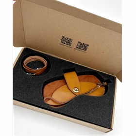 ست هولدر و بند عینک چرم مدل آیناز