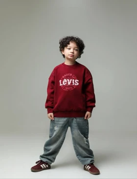 بلوز تک پسرانه رنگ قرمز طرح LEVIS کد 3805