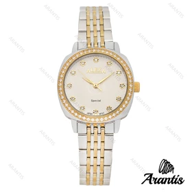 ساعت الکسا 2004z زنانه سیلور طلایی دور نگین w-10138