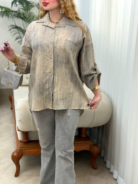 شومیز مانتویی گازوئیلی 3919